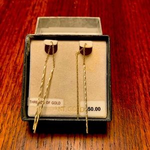 NWT 14K Threads of Gold Earrings